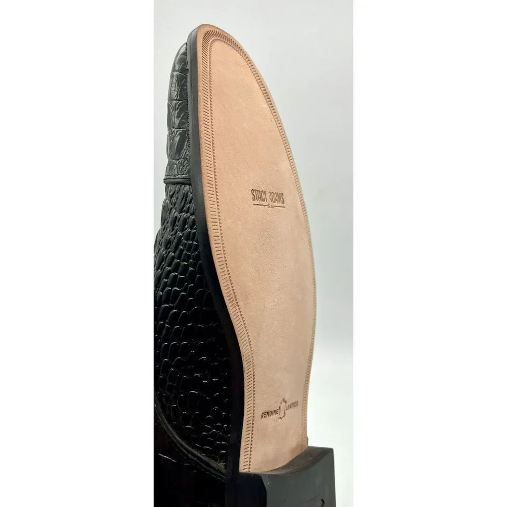 Stacy Adams Golato Black Men Size 11.5M Monk Strap Leather Croc Print - Picture 13 of 16